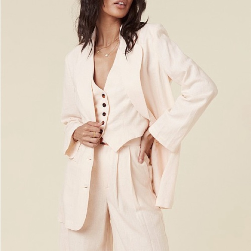 Spell Every Single Day Linen Blazer Jacket Size XS